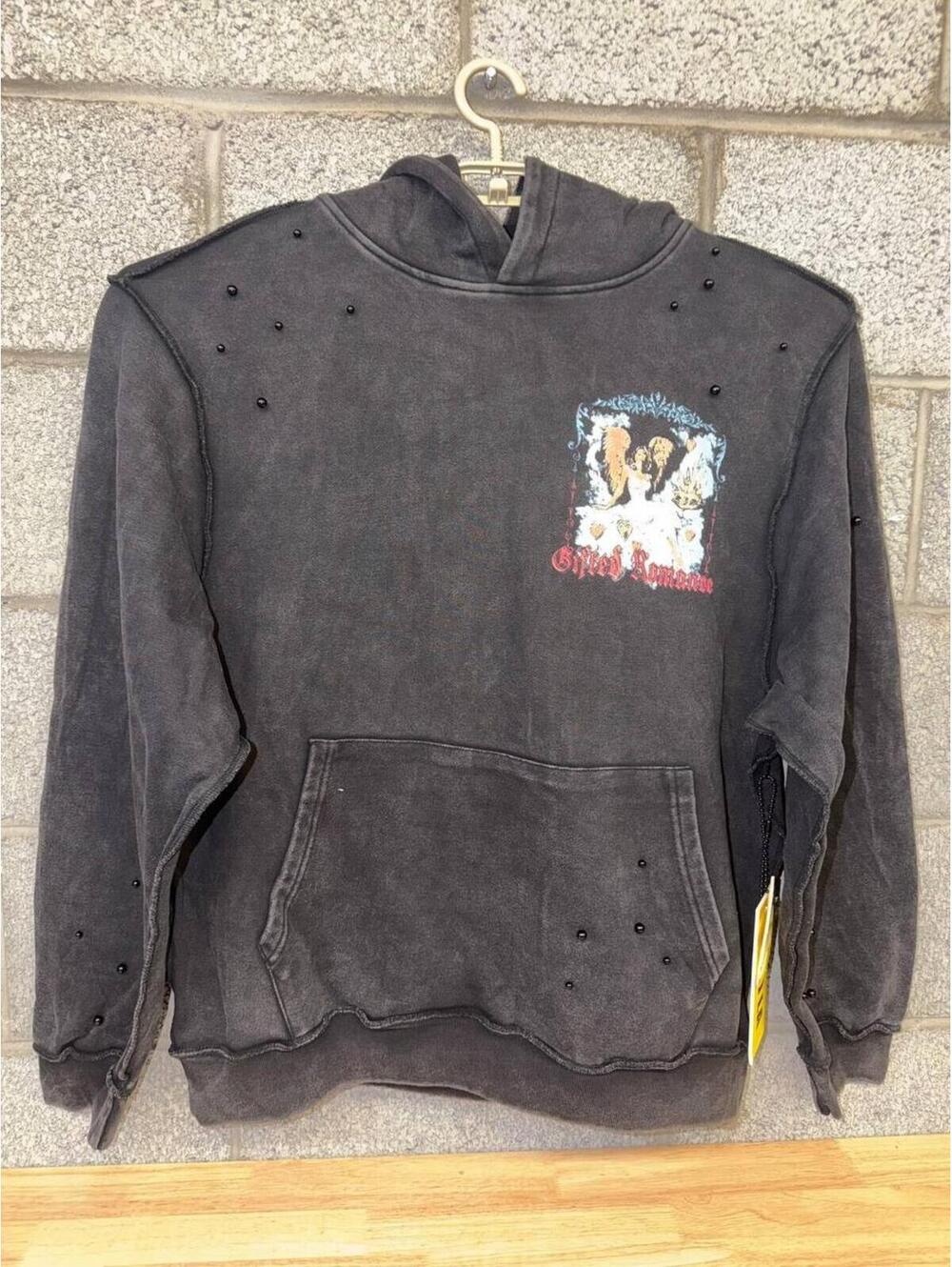 Gifted Romance Angel Hoodie 2X Streetwear Black Hoodie 2020s